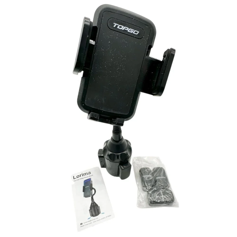 Topgo Adjustable Car Cup Holder Phone Mount With Silicone Extend Case